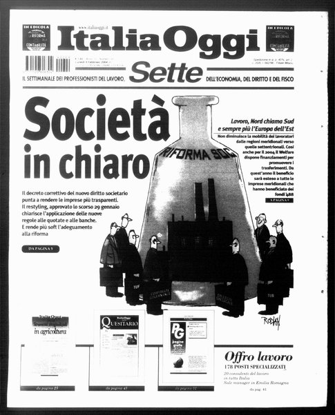 Italia oggi : quotidiano di economia finanza e politica